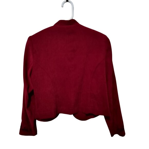 Red velvet cropped vintage jacket, Spanish-inspired look, beautiful ornamental - Picture 2 of 5